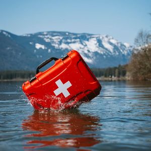 First Aid Kit, Boat Medic Waterprf sinkprf Red - Image 3